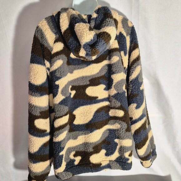 SO Sharpa hooded Jacket, zippered front, tri color, pockets, size XXL - Picture 11 of 16